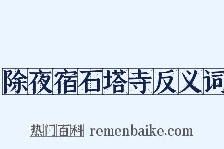 除夜宿石塔寺反义词是什么意思的图片